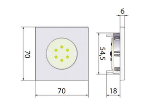 Faretto fisso ad incasso mod. 1020S 12V