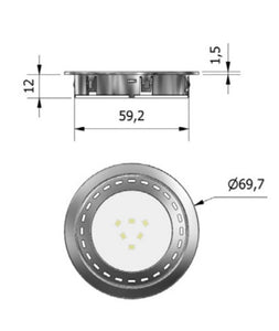 Faretto fisso ad incasso mod. 1012 12V
