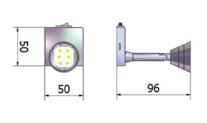 Faretto con base piana mod. 90B 12V luce fredda