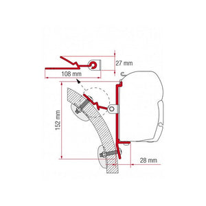 Kit staffa tendalino Voyageur Adapter C-U Fiamma