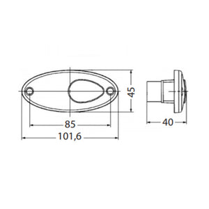 Luce d'ingombro con lampadina 12V/5W e guarnizione per camper