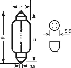 Lampadina a siluro 12 V 15 W
