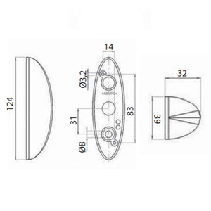 Fanale luce d'ingombro laterale SPL 2010/12-24V per camper