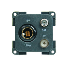 Carica l&#39;immagine nel visualizzatore di Gallery, Presa 12V standard + presa TV + presa cavo satellite per camper MP12TVS
