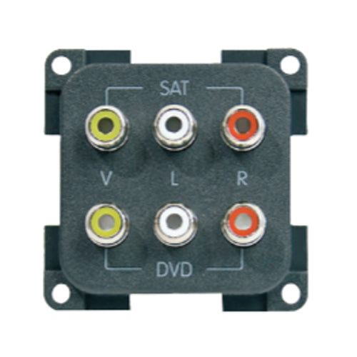 Modulo 6 prese RCA satellite e DVD per camper MPRCA6