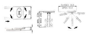 Scheda tecnica Supporto scorrevole per TV a soffitto per camper