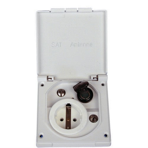 ABL - Presa a gas per esterni, con coperchio magnetico, in bianco, per camper, roulotte, barca ABL - Presa a gas per esterni, con coperchio magnetico, in bianco, per camper, roulotte, barca