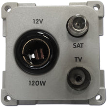 Carica l&#39;immagine nel visualizzatore di Gallery, Presa 12V standard + presa TV + presa cavo satellite per camper MP12TVS
