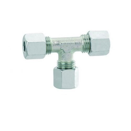 Raccordo gas a T 8/8/8  mm in acciaio zincato