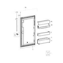 Carica l&#39;immagine nel visualizzatore di Gallery, Scheda tecnica Ricambi frigorifero Dometic serie 8 mod.RM 8555 Sx - Sportello
