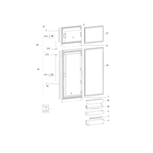 Scheda tecnica Ricambi frigorifero Dometic serie 8 mod.RMD 8555 Sx - Sportello
