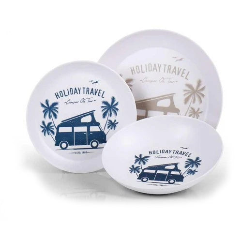 Set piatti Holiday travel in melamina per camper