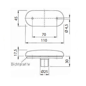 Luce d'ingombro laterale mod. SMLR 2000/12V 5W