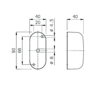Luce d'ingombro laterale bifacciale SPL 2000/12-24V per camper