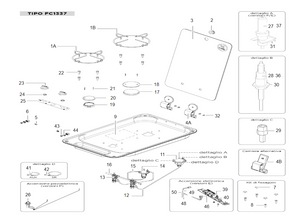 Scheda tecnica per ricambi piano cottura Can mod. FC 1337