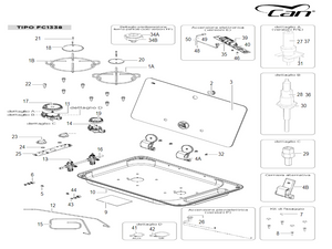 Scheda tecnica per ricambi piano cottura Can mod. FC 1338