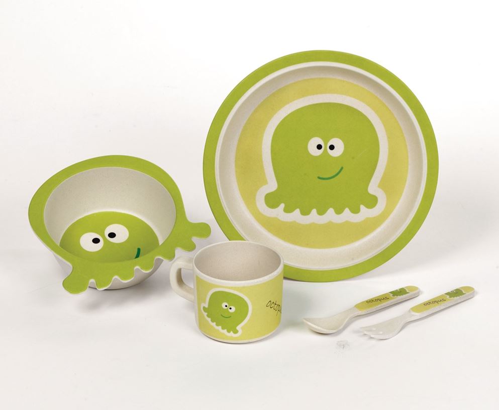 Set stoviglie in fibra di bamboo per bambini fantasia Ghosty