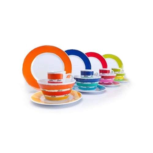Set stoviglie in melamina fantasia varietà di colori