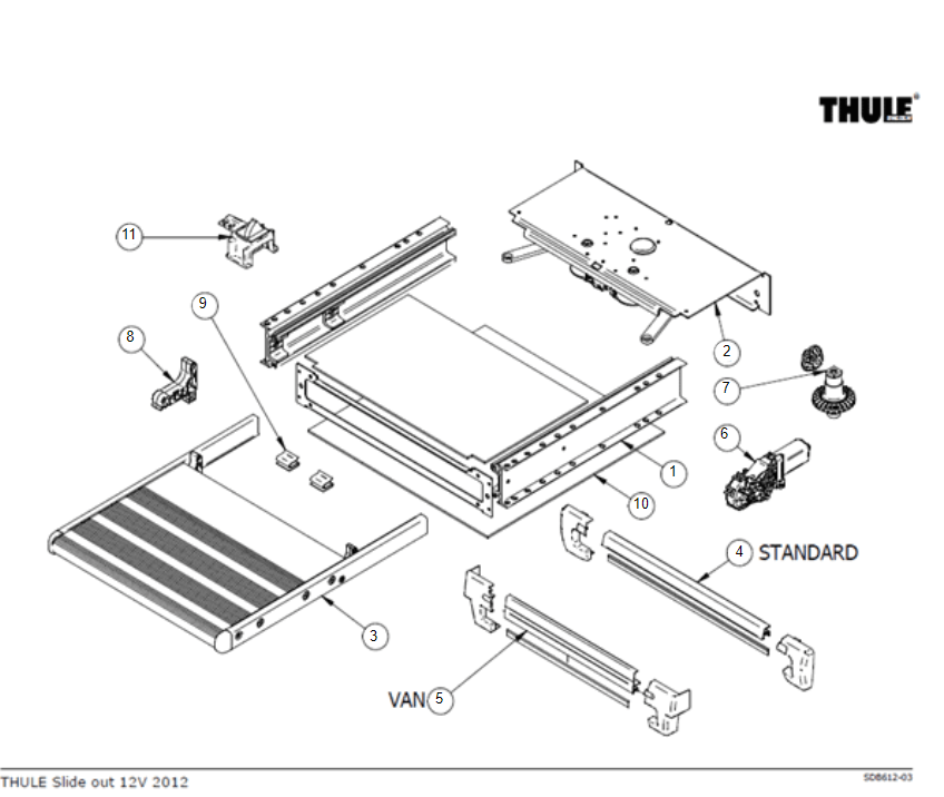 Thule Slide-Out Step 12V motor komplett, 550 mm - Karaván Ce Thule Slide-Out Step 12V motor komplett, 550 mm - Karaván Ce