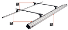 Carica l&#39;immagine nel visualizzatore di Gallery, Barre portapacchi Thule Roof Rack per furgoni van con adapter tendalino
