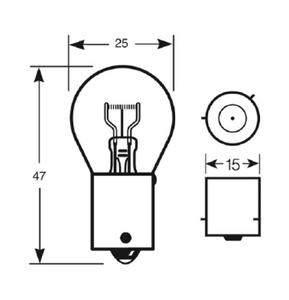 Lampadina a bulbo 12V 21W Py21W