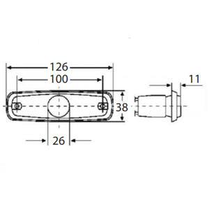 Fanale luce di posizione con lampadina da 12V/3W per camper