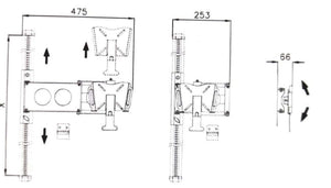 Scheda tecnica Supporto su guida verticale per TV per camper