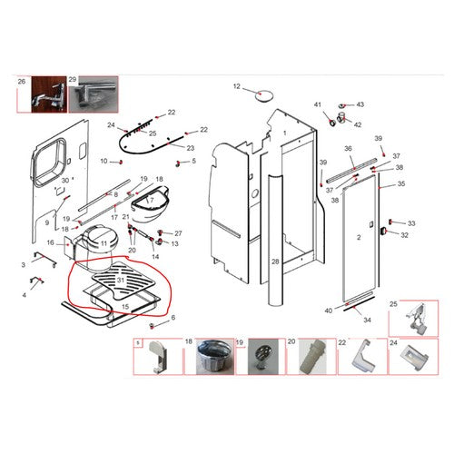 Pedana doccia in legno originale per Challenger Vani 114