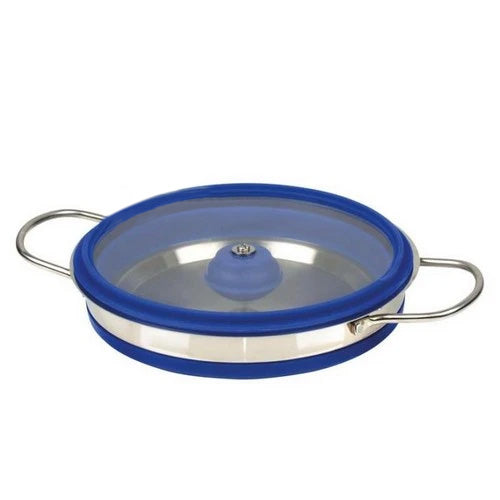 Pentola in silicone, pieghevole, 20x30x3,5/8,5cm, blu