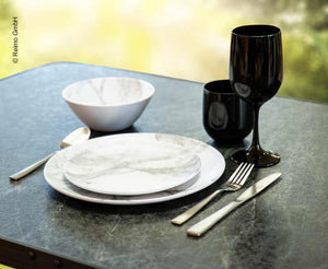 Set piatti melamina marmor per 2 persone