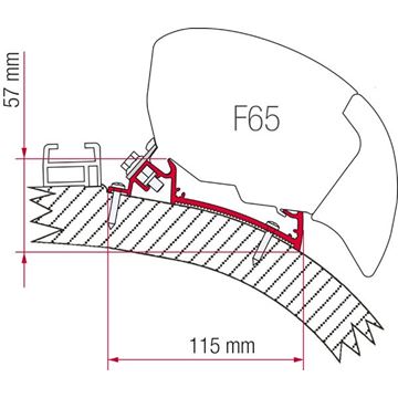 Adapter montaggio verande Fiamma Carthago Chic 4 Metri per tendalini F80/F65