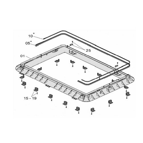 Ricambi cornice esterna Heki 2 - Heki 2 Deluxe Dometic