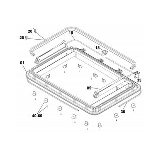 Ricambi cornice esterna Heki 3 - Heki 3 Plus Dometic