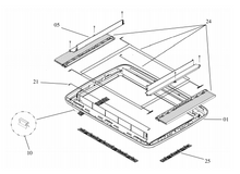 Carica l&#39;immagine nel visualizzatore di Gallery, Ricambi cornice interna oblò Dometic Midi Heki Style versione con barra
