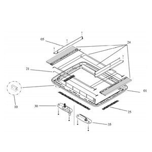 Ricambi cornice interna oblò Dometic Midi Heki Style ver. manovella/elettrico