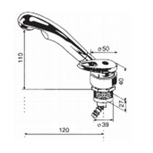 Rubinetto miscelatore Twist con canna abbattibile