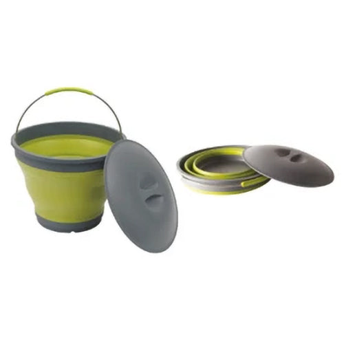 Secchio pieghevole colore verde/grigio