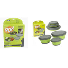 Carica l&#39;immagine nel visualizzatore di Gallery, Set 3 contenitori salvaspazio in silicone pieghevole con coperchio
