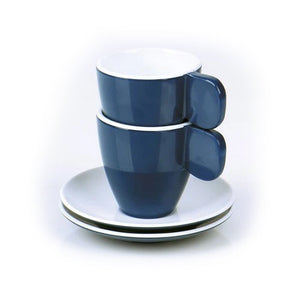 Confezione da 2 tazze da caffè in gres Ronilena con piattini, 9 cl Confezione da 2 tazze da caffè in gres Ronilena con piattini, 9 cl