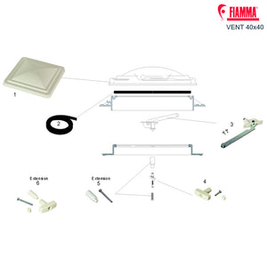 Ricambi oblò Fiamma Vent 40x40 e Vent 50